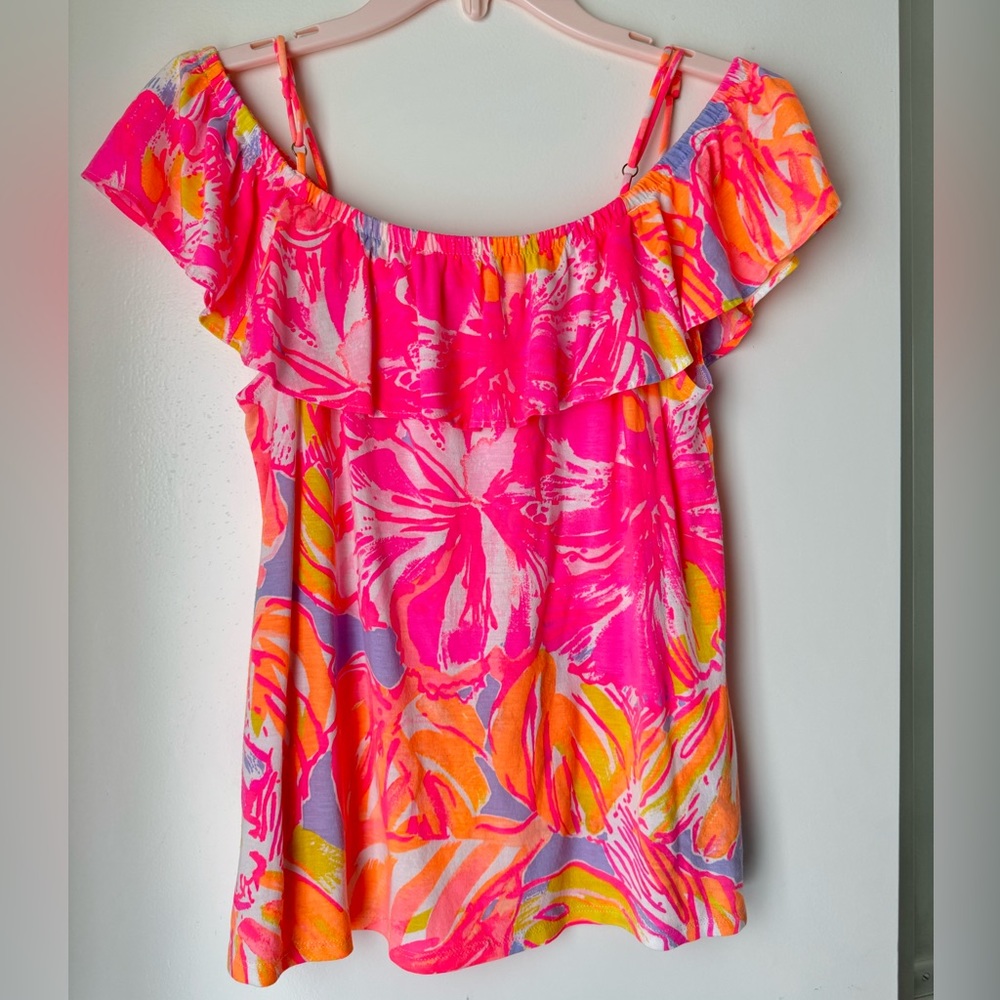 Lilly Pulitzer Women’s XS EUC ruffle off shoulder tank